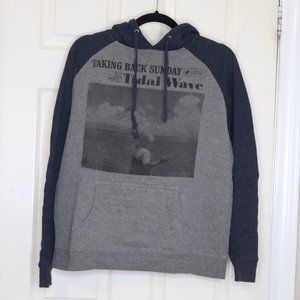 Taking Back Sunday Tidal Wave Grey + Navy Hoodie S